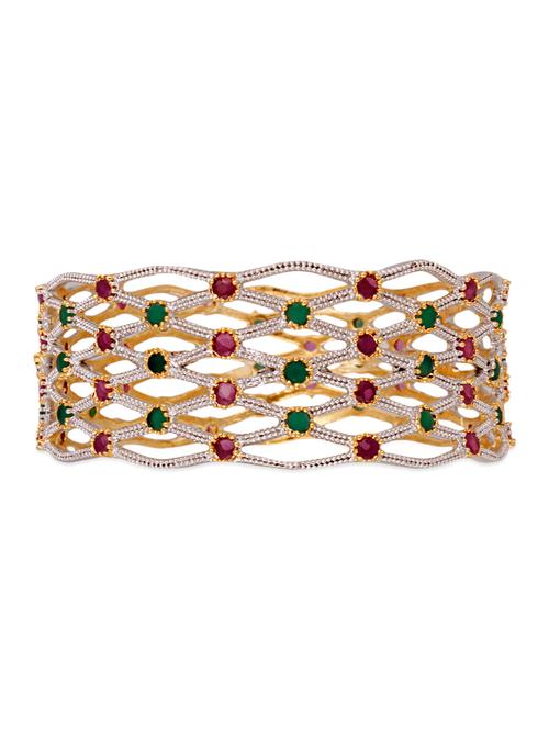 silver brass stone studded bangle - 11447330 - Very Small Image - 1