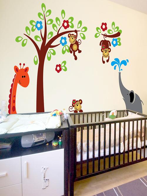 multicolor animals hangout vinyl wall sticker - 1144776 - Very Small Image - 1
