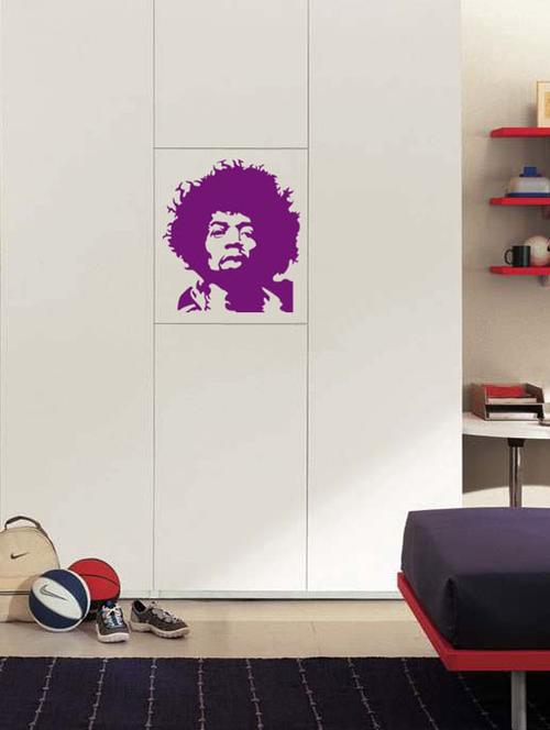 purple jimi hendrix vinyl wall sticker - 1144848 - Very Small Image - 1