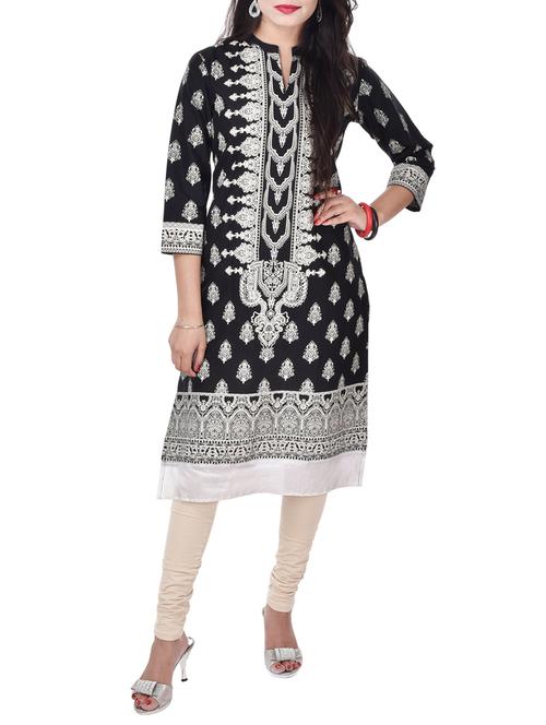 black cotton kurta - 11449212 - Very Small Image - 1