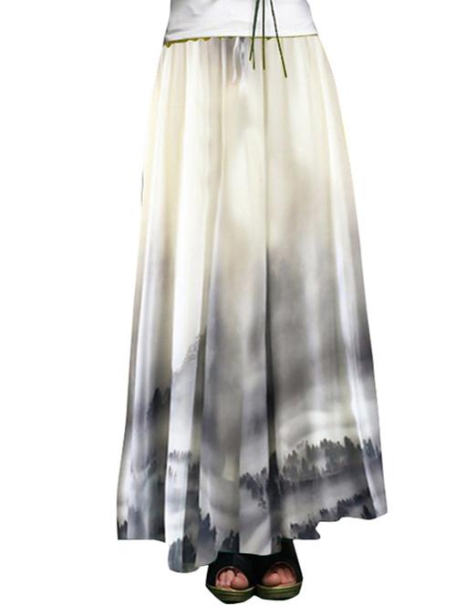 white georgette maxi skirt - 11449407 - Very Small Image - 1