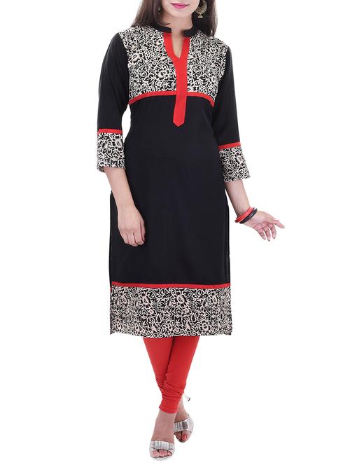 black cotton kurta - 11449621 - Very Small Image - 1