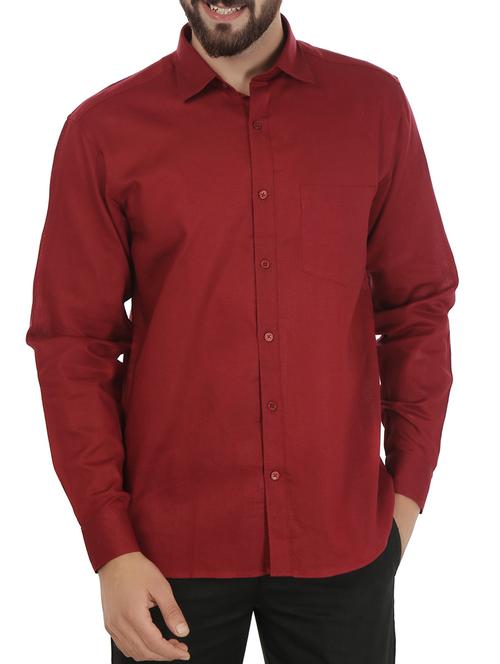 red color, cotton casual shirt - 11450091 - Very Small Image - 1