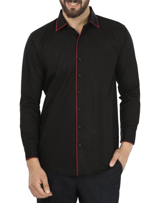 black color, cotton casual shirt - 11450098 - Very Small Image - 1