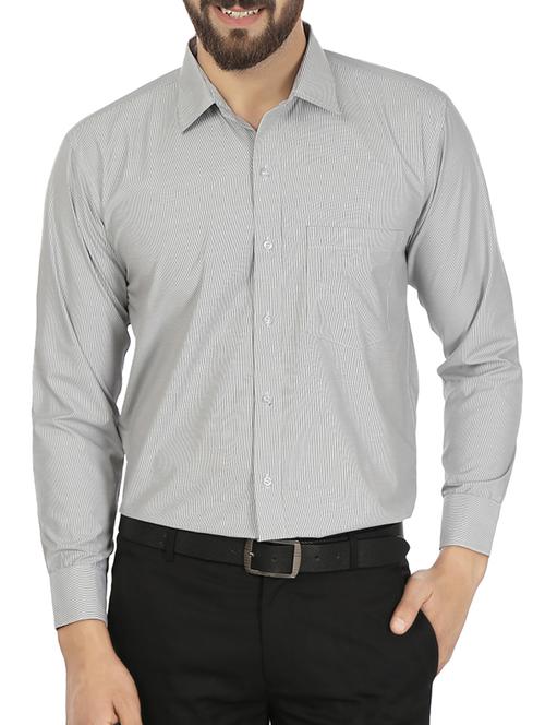 grey color, cotton formal shirt - 11450132 - Very Small Image - 1