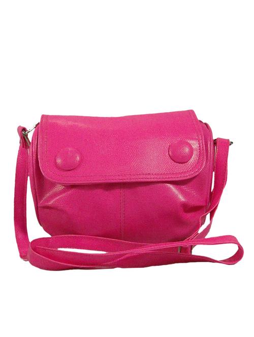 solid fuchsia leatherette sling bag - 11450694 - Very Small Image - 1