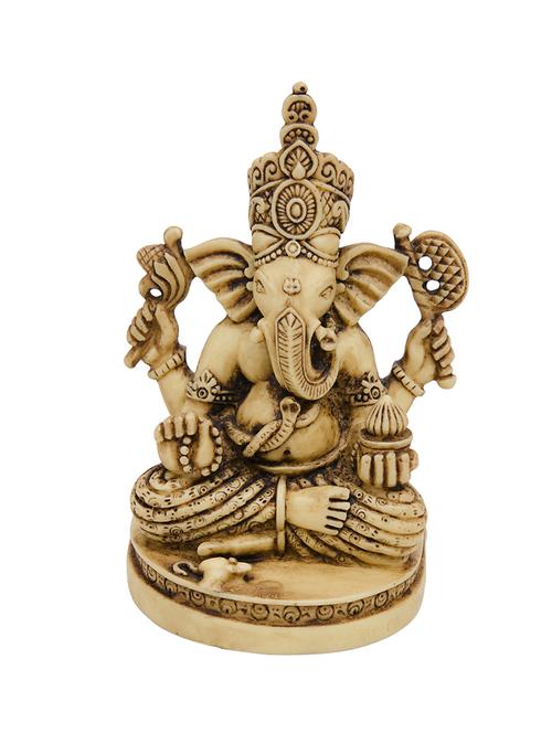 ganesh idol  with bone finish of marble dust - 11454167 - Very Small Image - 1