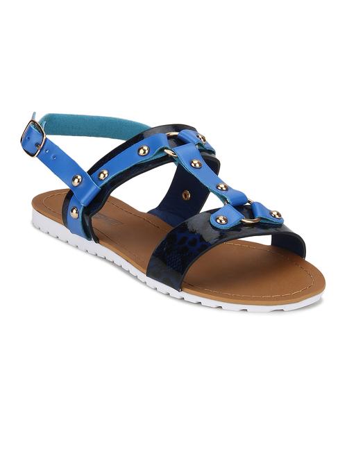 blue leatherette back strap  sandal - 11454745 - Very Small Image - 1