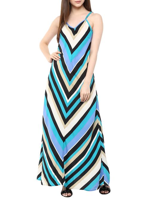 blue crepe maxi dress - 11455531 - Very Small Image - 1