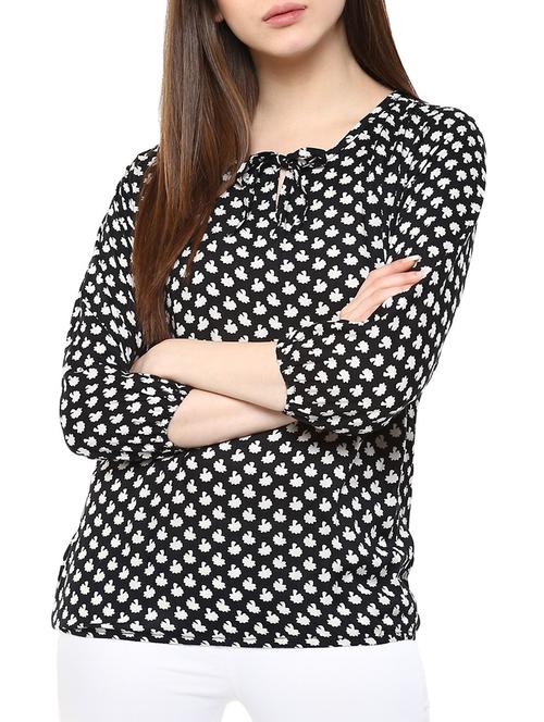 black rayon printed top - 11455590 - Very Small Image - 1