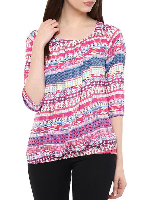 women's straight round neck top - 11455591 - Very Small Image - 1