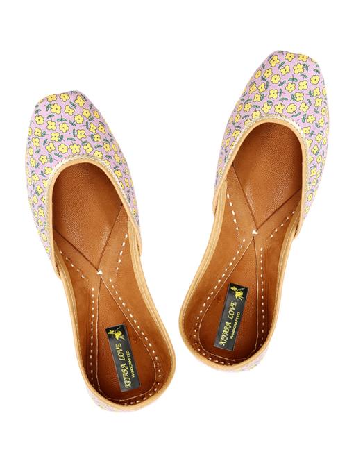 pastel purple floral print leather mojris - 11456433 - Very Small Image - 1