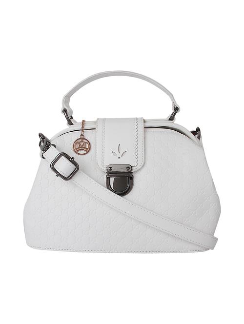 white leatherette satchel - 11456678 - Very Small Image - 1