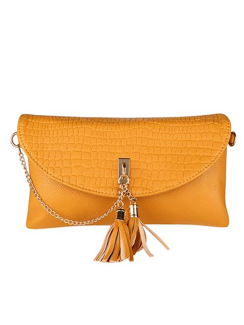 yellow leatherette sling bag - 11458910 - Very Small Image - 1