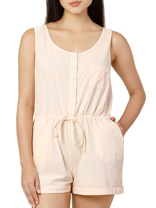 beige cotton romper - 11459237 - Very Small Image - 1
