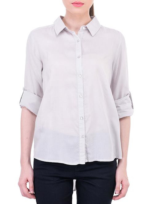 white viscose regular shirt - 11459250 - Very Small Image - 1