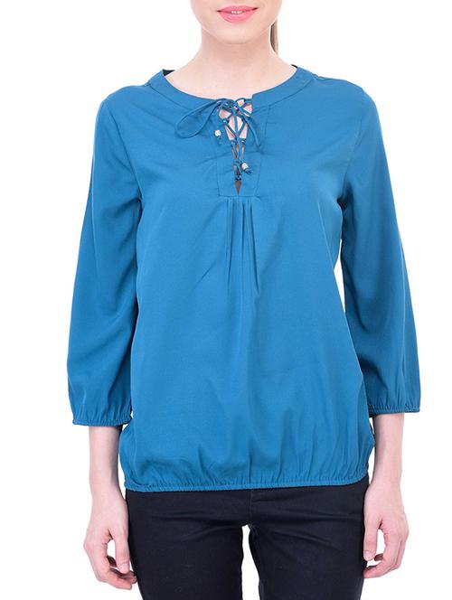 blue polyester regular top - 11459433 - Very Small Image - 1