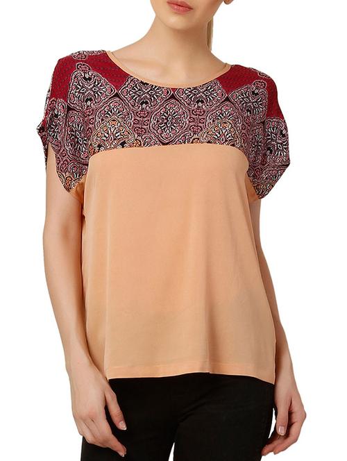 beige viscose regular top - 11459494 - Very Small Image - 1
