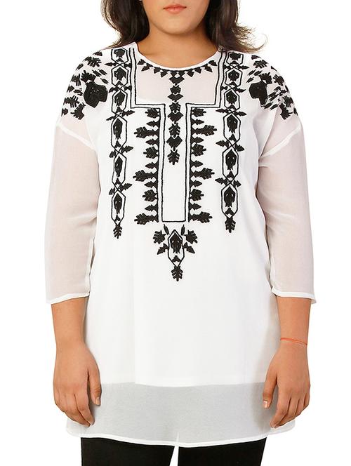 white polyester regular tunic - 11459651 - Very Small Image - 1