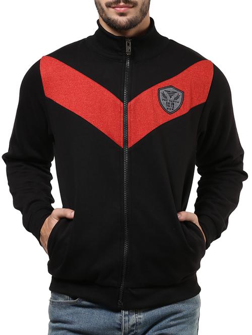 black fleece zippered sweatshirt - 11460294 - Very Small Image - 1