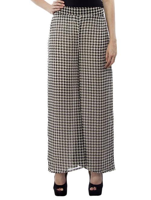 black georgette printed palazzo - 11461354 - Very Small Image - 1