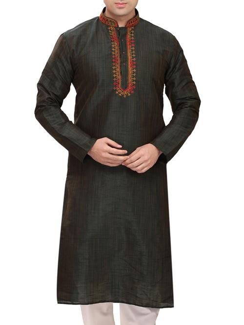 black cotton kurta - 11461485 - Very Small Image - 1