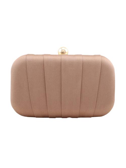 beige pleated satin box clutch - 11462382 - Very Small Image - 1