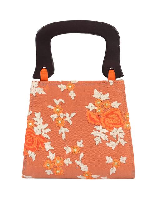 orange suede embroidered clutch - 11462794 - Very Small Image - 1