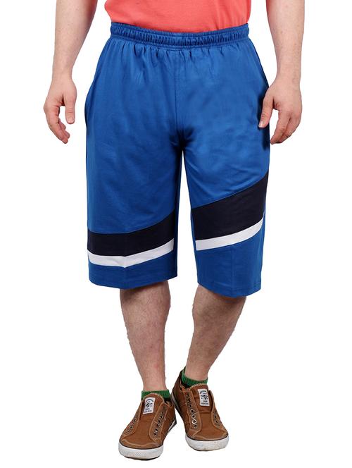 blue cotton three fourth pant - 11463203 - Very Small Image - 1