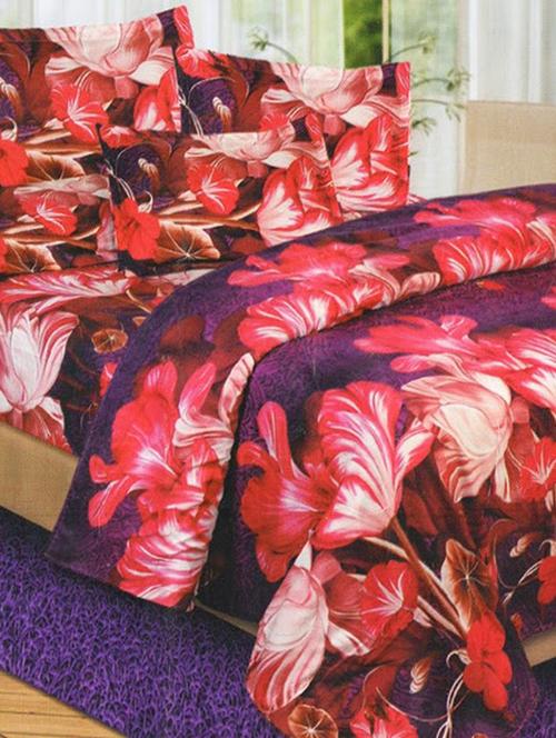 floral printed 3d double bed sheet set - 11463572 - Very Small Image - 1
