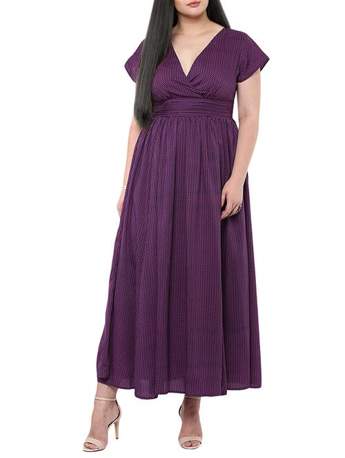 purple crepe dress - 11467927 - Very Small Image - 1