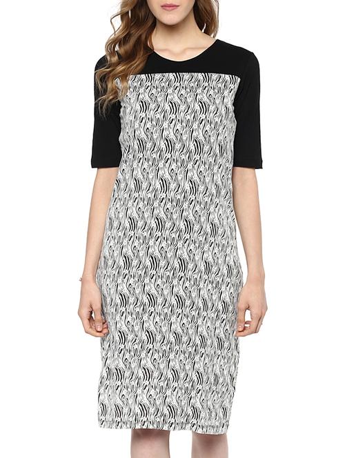 white and black cotton printed dress - 11468025 - Very Small Image - 1