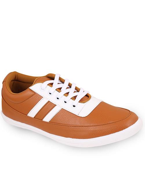 tan synthetic lace up sneakers - 11468185 - Very Small Image - 1