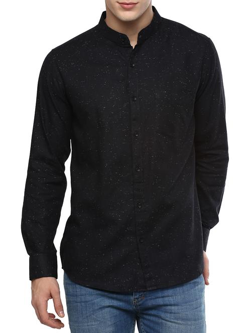 black cotton casual shirt - 11468324 - Very Small Image - 1