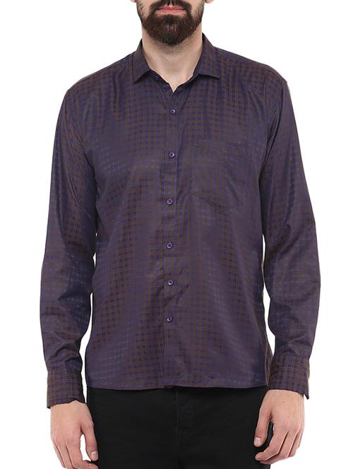 blue color, cotton casual shirt - 11468341 - Very Small Image - 1