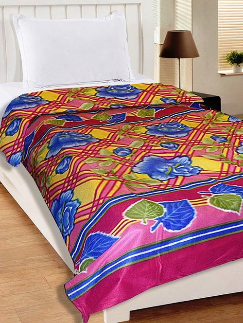 multi colored printed polyester single bed mink blanket - 11468528 - Very Small Image - 1