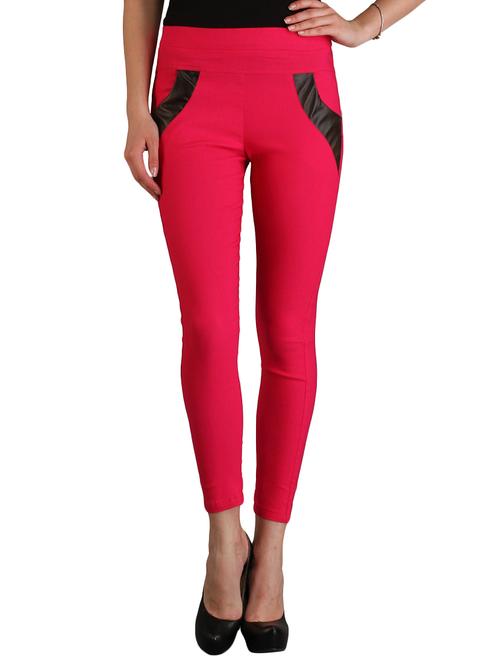 pink color, cotton jegging - 11468546 - Very Small Image - 1