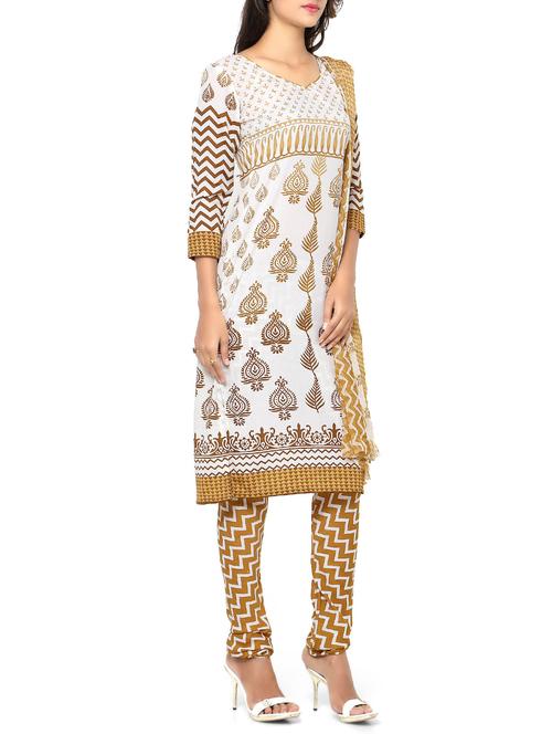 white cotton dress material - 11471787 - Very Small Image - 1