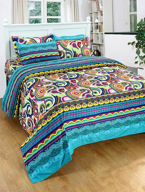 furhome printed double bed sheet with 2 pillow covers - 11477290 - Very Small Image - 1