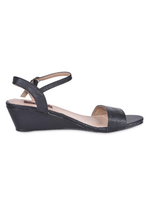 textured leatherette wedge sandals - 1147751 - Very Small Image - 1