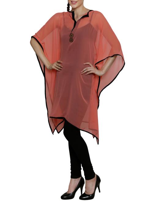 orange georgette kaftan - 11477621 - Very Small Image - 1