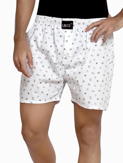white cotton printed boxer - 11478380 - Very Small Image - 1