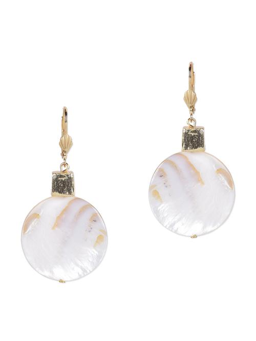 white metallic drop earrings - 1147949 - Very Small Image - 1