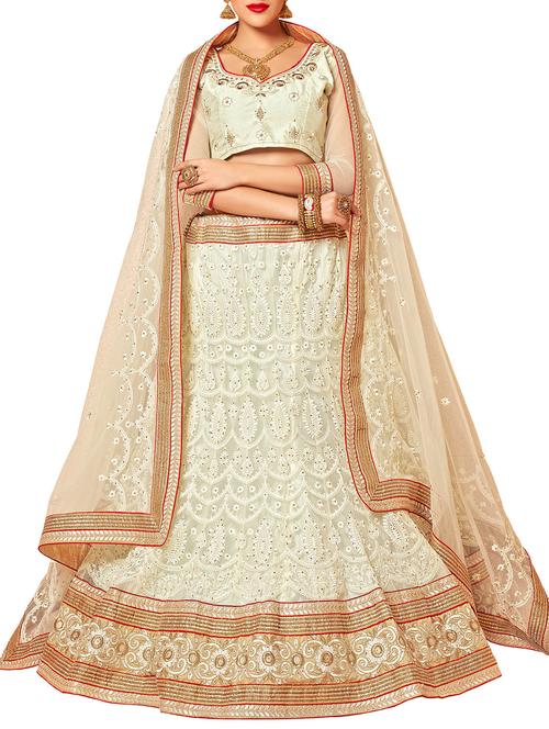 white net lehenga - 11484031 - Very Small Image - 1