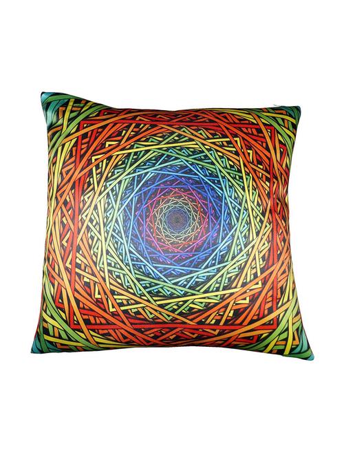 Multicoloured Printed Polysilk Cushion Cover - 11488022 - Very Small Image - 1