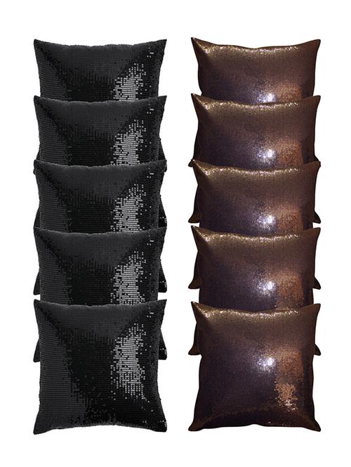 set of 10 multi colored poly silk cushion covers - 11488071 - Very Small Image - 1