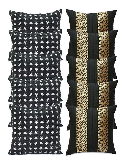 set of 10 multi colored poly silk cushion cover - 11488087 - Very Small Image - 1