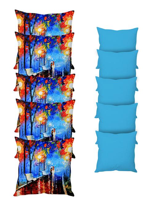 set of 10 multi colored poly silk cushion cover - 11488092 - Very Small Image - 1