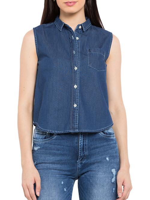 dark blue cotton regular shirt - 11488656 - Very Small Image - 1