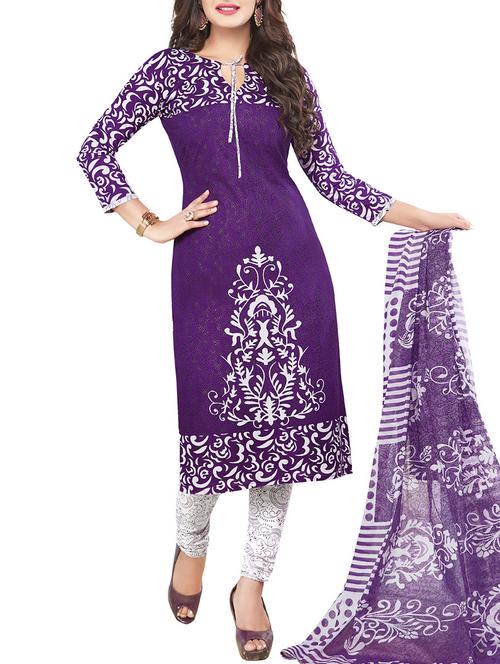 cotton purple dress material - 11489497 - Very Small Image - 1
